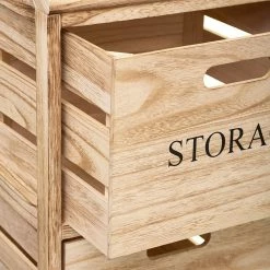 Chiffonnier Bois 3 Cagettes Sur Roulettes 5Five -Demeyers Magasin chiffonnier bois 3 cagettes sur roulettes 5five 2