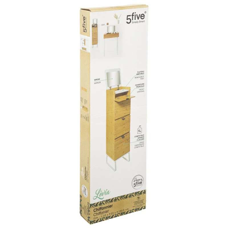 Chiffonnier En Bambou Avec Miroir Levia 5five 6 Chiffonnier En Bambou Avec Miroir Levia 5five – Image 4