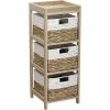 Chiffonnier En Bois 3 Paniers Jacinthe Naturel Et Blanc -Demeyers Magasin chiffonnier en bois 3 paniers jacinthe naturel et blanc