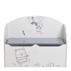 Demeyere Coffre à Jouets Bear Gris Et Blanc 9 Demeyere Coffre à Jouets Bear Gris Et Blanc -Demeyers Magasin coffre a jouets blanc gris nounours 3
