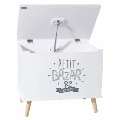 Coffre De Rangement "petit Bazar & Secrets" Blanc Atmosphera -Demeyers Magasin coffre de rangement petit bazar secret blanc atmosphera 2
