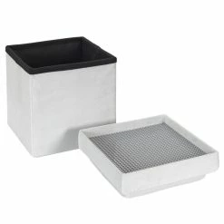 Coffre Pouf Pliable Gris Compatible Briques -Demeyers Magasin coffre pouf pliable gris compatible briques 5