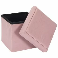 Coffre Pouf Pliable Rose Compatible Briques -Demeyers Magasin coffre pouf pliable rose compatible briques 1 6