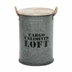 Coffres Bidons Gris Loft - Lot De 3 - Atmosphera -Demeyers Magasin coffres bidons gris loft lot 3 atmosphera 3