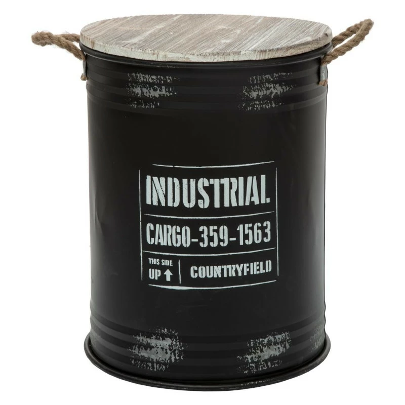 Coffres Bidons Noir Industriel - Lot De 3 - Atmosphera 4 Coffres Bidons Noir Industriel - Lot De 3 - Atmosphera – Image 2