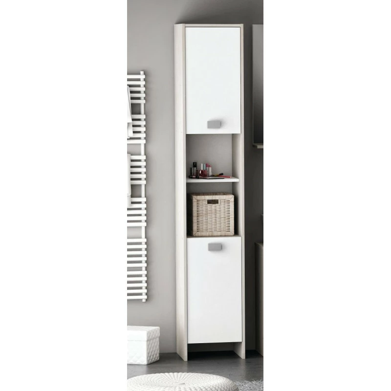 Demeyere Colonne 2 Portes HONOLULU Blanc/chêne Champagne 5 Demeyere Colonne 2 Portes HONOLULU Blanc/chêne Champagne – Image 3