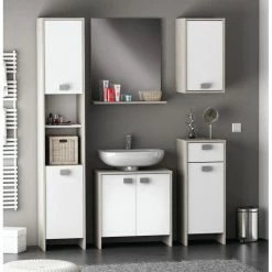 Demeyere Colonne 2 Portes HONOLULU Blanc/chêne Champagne 10 Demeyere Colonne 2 Portes HONOLULU Blanc/chêne Champagne -Demeyers Magasin colonne 2 portes honolulu blanc chene champagne 3