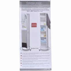 Colonne Pivotante Blanche Avec Miroir Et Niches 7 Colonne Pivotante Blanche Avec Miroir Et Niches -Demeyers Magasin colonne miroir base pivotante 2