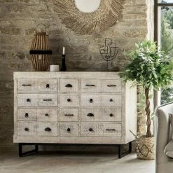 Commode 12 Tiroirs Ajay Manguier Sculpté Atmosphera -Demeyers Magasin commode 12 tiroirs ajay manguier sculpte atmosphera 1