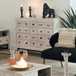 Commode 12 Tiroirs Ajay Manguier Sculpté Atmosphera -Demeyers Magasin commode 12 tiroirs ajay manguier sculpte atmosphera 7