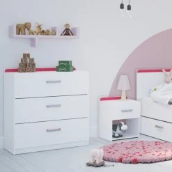 Demeyere Commode 3 Tiroirs Reverso Rose Ou Bleu -Demeyers Magasin commode 3 tiroirs reverso rose ou bleu 2