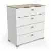 Demeyere Commode 4 Tiroirs Izzy Blanc Et Bois -Demeyers Magasin commode 4 tiroirs izzy blanc bois