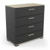 Demeyere Commode 4 Tiroirs Izzy Noir Et Bois -Demeyers Magasin commode 4 tiroirs izzy noir et bois