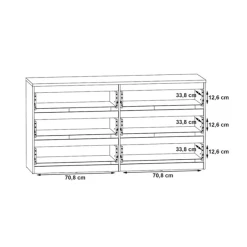 Commode 6 Tiroirs Chelsea Béton Gris Et Blanc -Demeyers Magasin commode 6 tiroirs chelsea beton gris et blanc 3