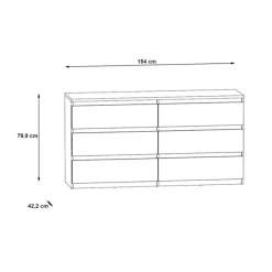 Commode 6 Tiroirs Chelsea Béton Gris Et Blanc -Demeyers Magasin commode 6 tiroirs chelsea beton gris et blanc 4