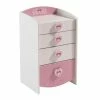Demeyere Commode Enfant 4 Tiroirs Anastasia Rose Et Blanche -Demeyers Magasin commode enfant 4 tiroirs mulan rose et blanche