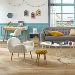 Console Sur Pieds Bois Elva Blanc Atmosphera -Demeyers Magasin console sur pieds bois elva blanc atmosphera 1