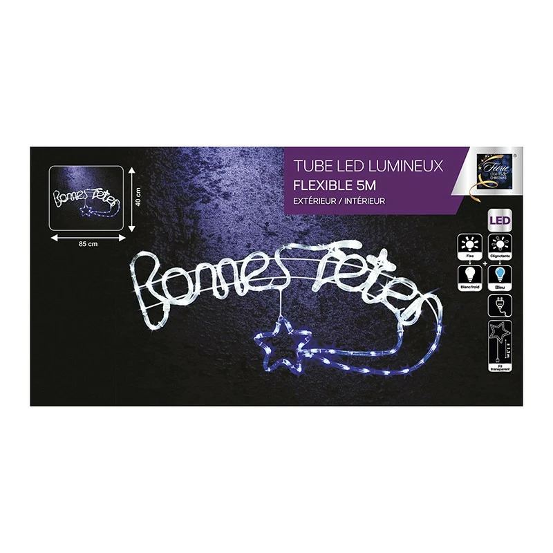 Déco Lumineuse Bonnes Fêtes 100 LED Blanc Froid 4 Déco Lumineuse Bonnes Fêtes 100 LED Blanc Froid – Image 2