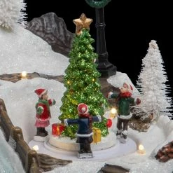 Déco Noël Chalet à La Montagne Piles Lumineux Animé -Demeyers Magasin deco noel chalet a la montagne piles lumineux anime 2