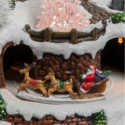 Déco Noël Chalet à La Montagne Piles Lumineux Animé -Demeyers Magasin deco noel chalet a la montagne piles lumineux anime 3