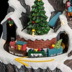 Déco Noël Chalet Montagne Piles Lumineux Animé Musical -Demeyers Magasin deco noel chalet montagne piles lumineux anime musical 2
