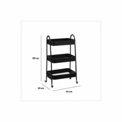Desserte 3 Niveaux à Roulettes Métal Noir 5Five -Demeyers Magasin desserte 3 niveaux a roulettes metal noir 5five 3