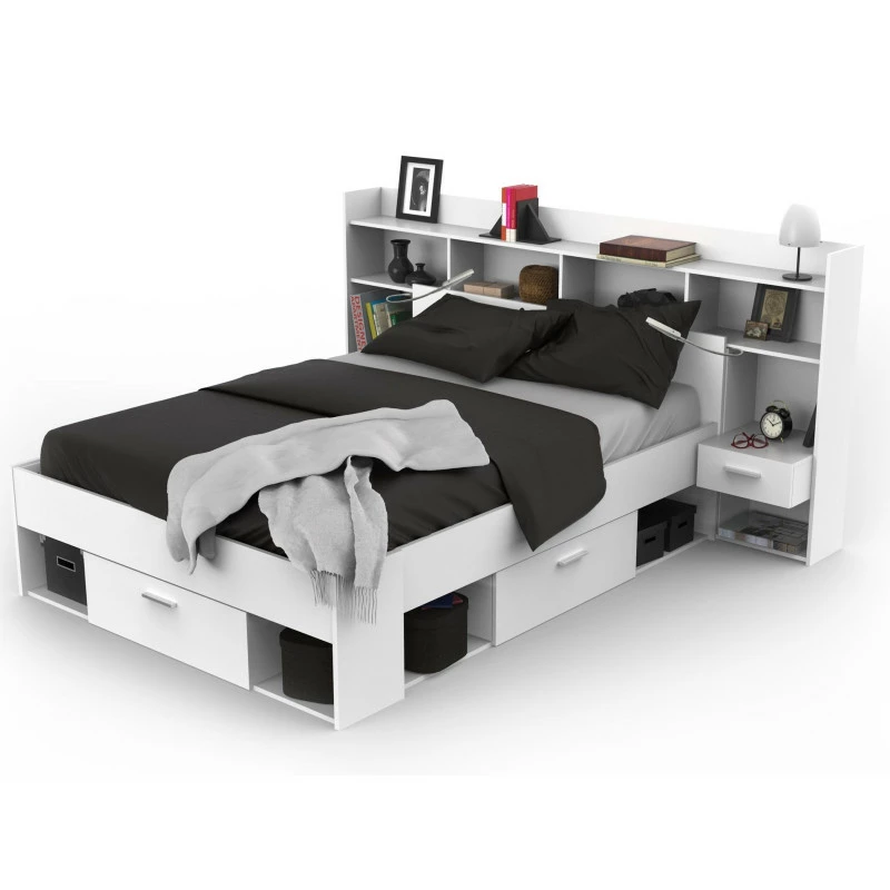 Demeyere Environnement De Lit Blanc Perle SEATTLE 4 Demeyere Environnement De Lit Blanc Perle SEATTLE – Image 2