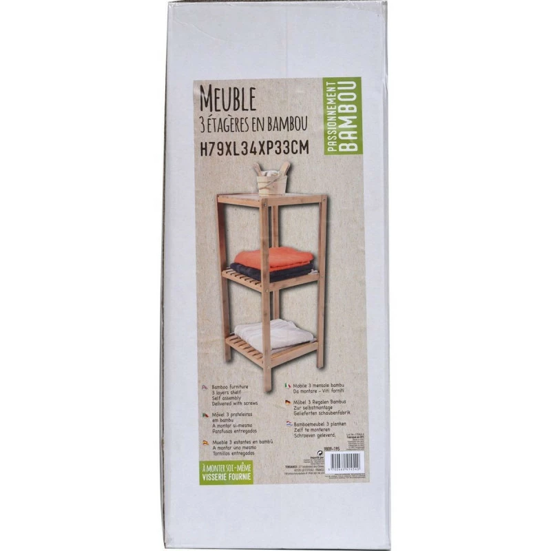 Étagère 3 Niveaux Bambou 4 Étagère 3 Niveaux Bambou – Image 2