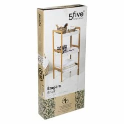 Étagère 3 Niveaux Natureo Blanc 5Five 7 Étagère 3 Niveaux Natureo Blanc 5Five -Demeyers Magasin etagere 3 niveaux en bambou veritable 1 2