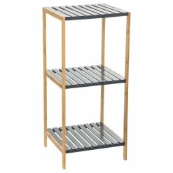 Etagère 4 Niveaux Salle Bain Varia Gris Bambou -Demeyers Magasin etagere 4 niveaux salle bain varia gris bambou 2