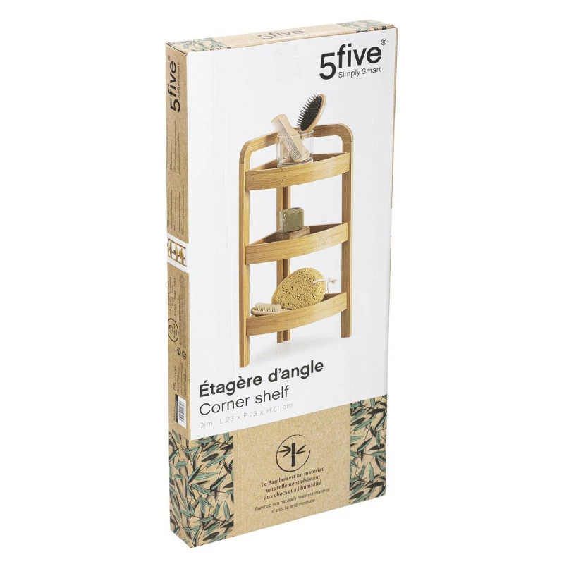 Étagère Angle 3 Niveaux En Bambou Petit Modèle 5 Étagère Angle 3 Niveaux En Bambou Petit Modèle – Image 3