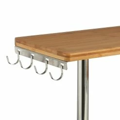 Etagère D'angle 3 Niveaux Bambou Et Inox 5Five -Demeyers Magasin etagere d angle 3 niveaux bambou et inox 5five 2