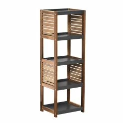 Etagère De Salle De Bain 5 Niveaux H108 Cm En Acacia