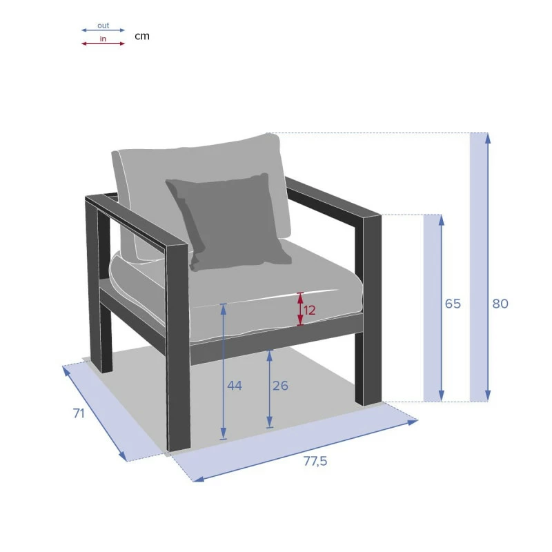 Fauteuil De Jardin Evasion Graphite Hespéride 5 Fauteuil De Jardin Evasion Graphite Hespéride – Image 3