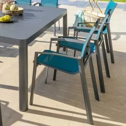 Fauteuil Extérieur Axant Bleu Canard/graphite Hespéride -Demeyers Magasin fauteuil exterieur axant bleu canard graphite hesperide 1