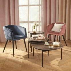 Fauteuil Séjour Marlo Bleu Canard Atmosphera -Demeyers Magasin fauteuil marlo bleu canard atmosphera 3