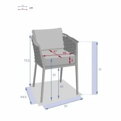 Fauteuil Repas Extérieur Embruns Mailles Hespéride 13 Fauteuil Repas Extérieur Embruns Mailles Hespéride -Demeyers Magasin fauteuil repas exterieur embruns mailles hesperide 5