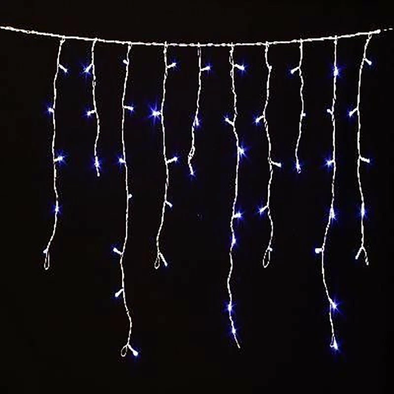 Guirlande 120 LED Tombée De Neige Bleu Fil Transparent 4 Guirlande 120 LED Tombée De Neige Bleu Fil Transparent – Image 2