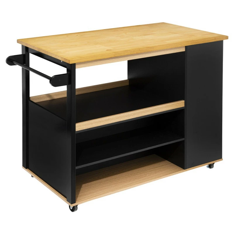 Ilot De Cuisine Noir Et Naturel 5Five 5 Ilot De Cuisine Noir Et Naturel 5Five – Image 3