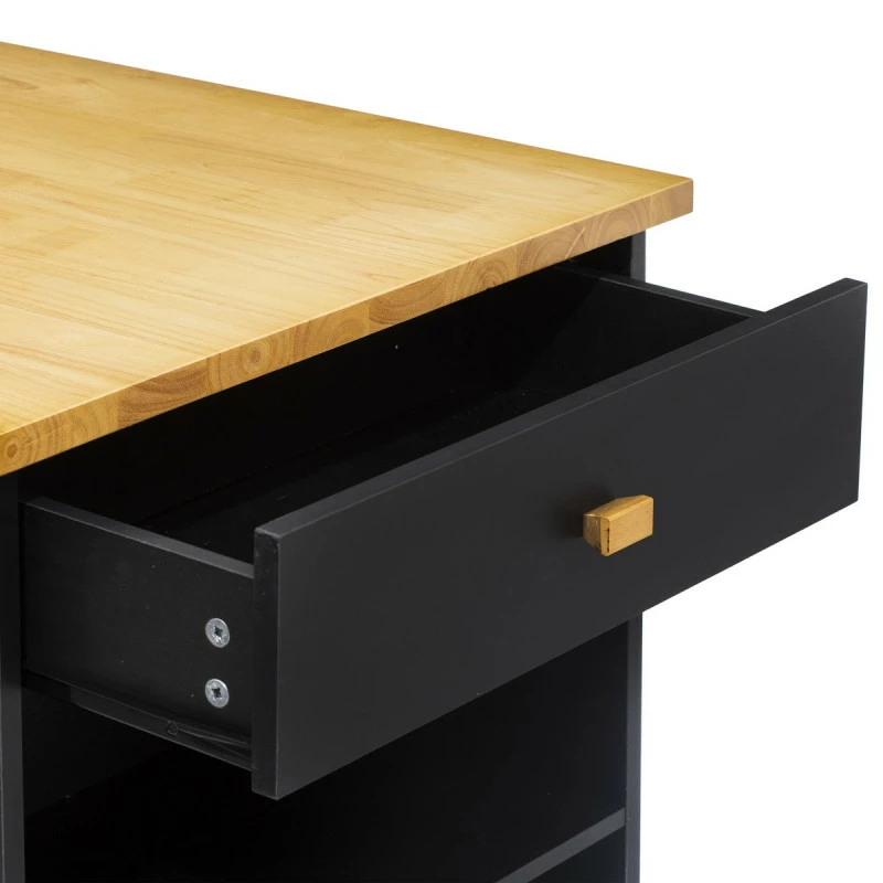 Ilot De Cuisine Noir Et Naturel 5Five 8 Ilot De Cuisine Noir Et Naturel 5Five – Image 6