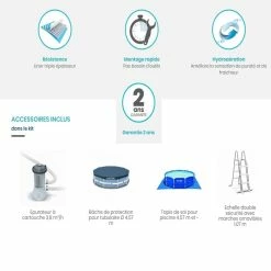 Piscine Prism Frame Ronde 4,57 X 1,07 M Intex -Demeyers Magasin kit piscine tubulaire avec accessoires 3