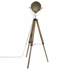 Lampadaire Métal Et Bois Ebor Bronze Atmosphera