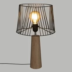 Lampe En Bois Et Métal H46 Joe Atmosphera -Demeyers Magasin lampe en bois et metal h46 joe atmosphera 2