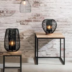 Lampe En Métal Fil Noir Noda Atmosphera -Demeyers Magasin lampe en metal fil noir 2