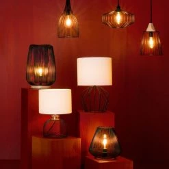 Lampe Grille Emie Noir Et Blanc Atmosphera -Demeyers Magasin lampe grille emie noir et blanc atmosphera 3