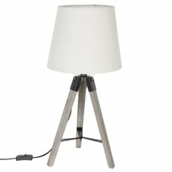 Lampe Trépied Runo écru Atmosphera H 58 Cm