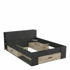 Demeyere Lit 140x190 Cm Pocket Naturel Et Noir