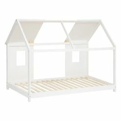 Lit Cabane Enfant Pin Blanc 90x190 Atmosphera -Demeyers Magasin lit cabane enfant pin blanc 90x190 atmosphera 1 2