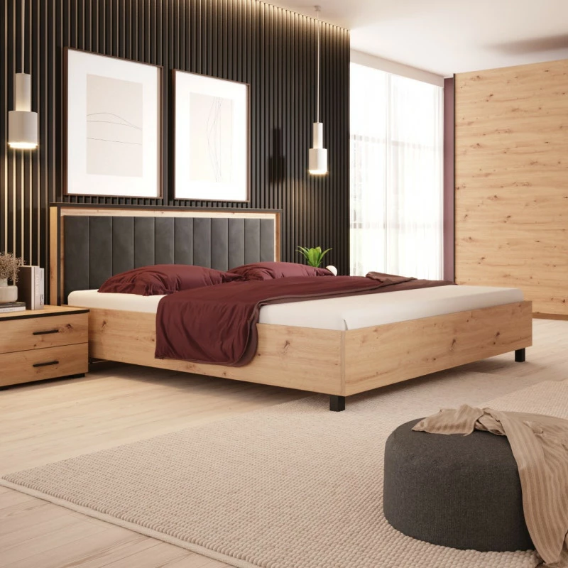 Lit Double 160 X 200 Avec Tête De Lit Velours Nantes 4 Lit Double 160 X 200 Avec Tête De Lit Velours Nantes – Image 2