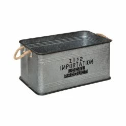 Lot De 3 Malles Métal Gris Plateau Bois Atmosphera -Demeyers Magasin lot de 3 malles metal gris plateau bois atmosphera 1 4